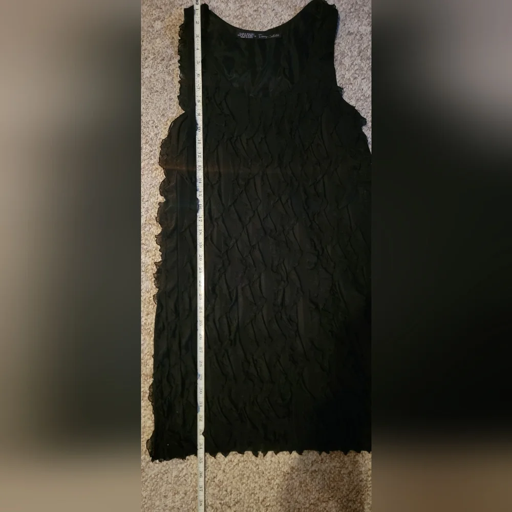 Zara Black Ruffled Mini Dress - Picture 5 of 15